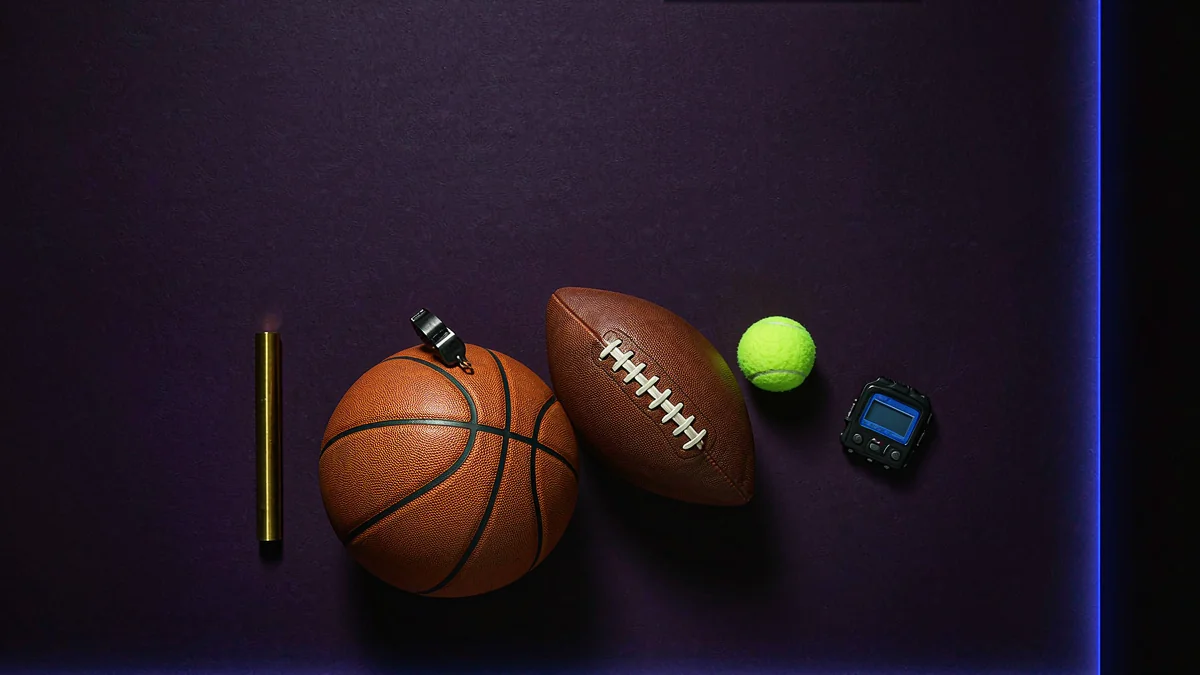 Jolibet sports equipment with basketball, football and tennis ball